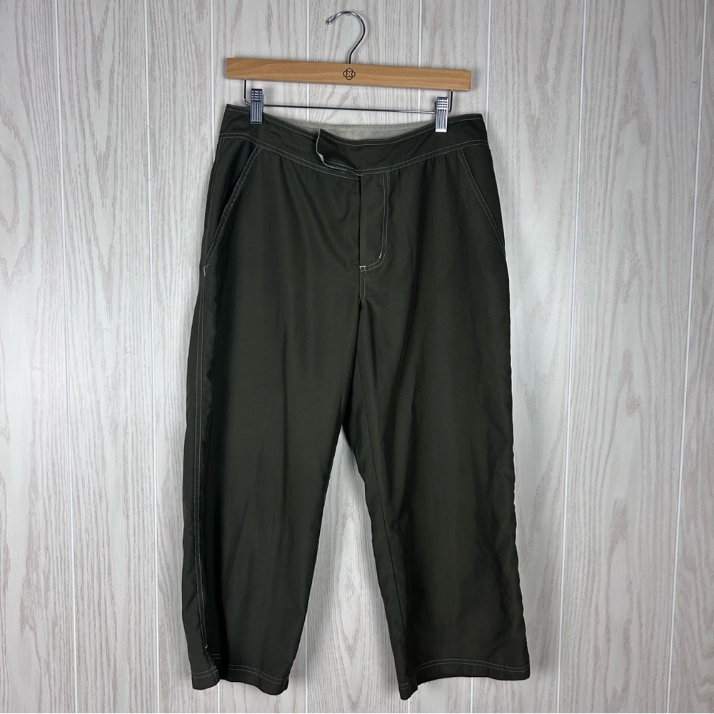 Athleta Women's Olive Green Wide Leg Capri Pants, Sz M